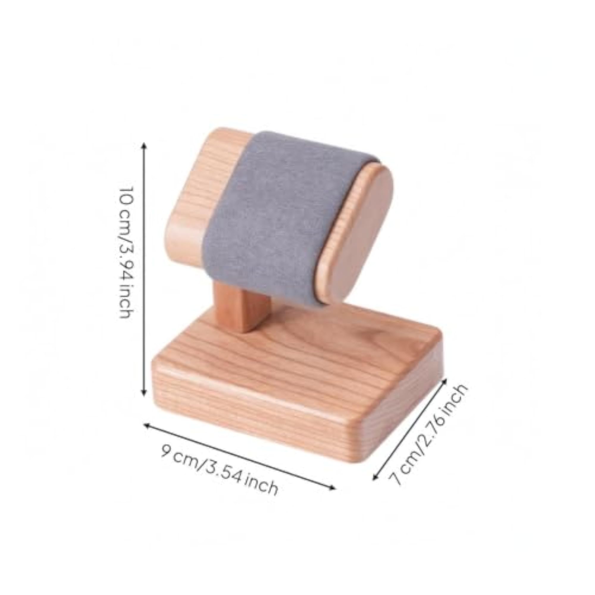 Watch Display Stand Padded Hardwood Organizer, Dark Gray